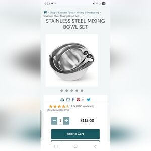 The Pampered Chef Stainless Steel Mixing Bowl Set